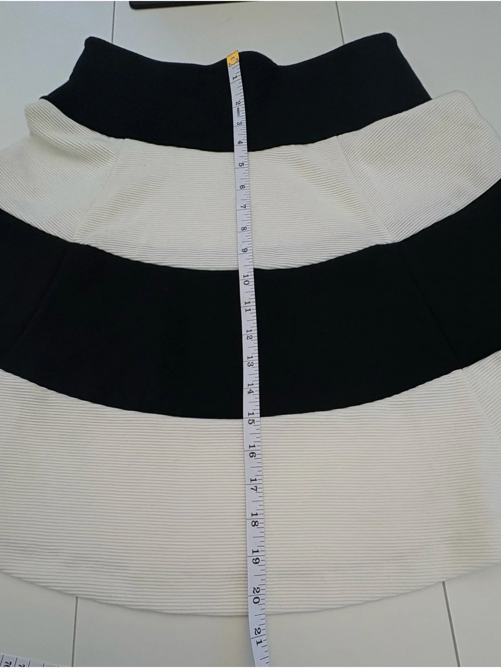 Elle Black and White Striped Circle Skirt
